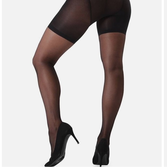 NWT MEMOI CRYSTAL SHEER SHAPER PANTYHOSE CONTROL TOP TIGHTS IN BLACK - Picture 3 of 8